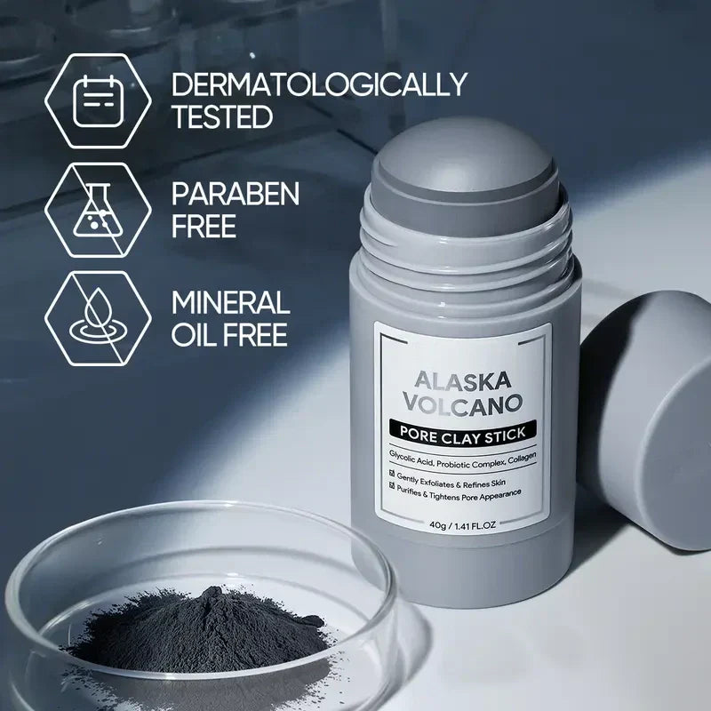 Alaska Volcano Pore Clay Stick – Blackhead Remover Face Mask, Deep Pore Cleansing & Gentle Exfoliating Mud Mask-7