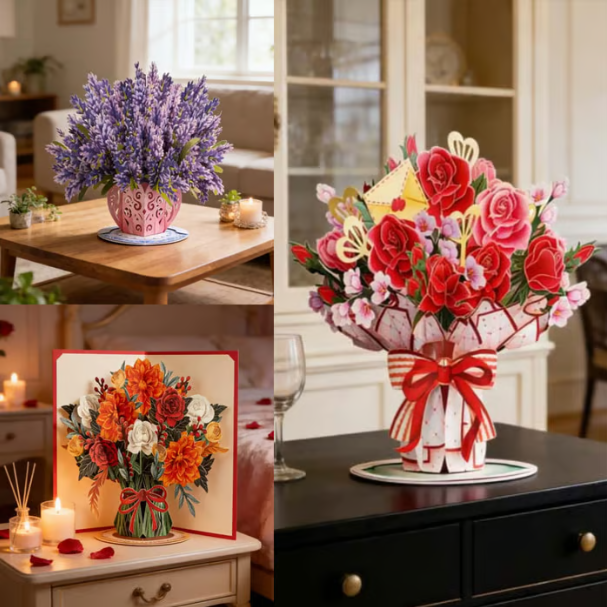 🏆75K+ SOLD! 🌼💌 Forever-Blooming 3D Flower Pop-Up Card– Personalized Love Message & Everlasting Bloom 🎁-9