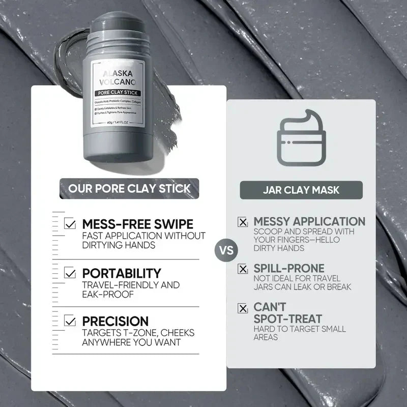 Alaska Volcano Pore Clay Stick – Blackhead Remover Face Mask, Deep Pore Cleansing & Gentle Exfoliating Mud Mask-4