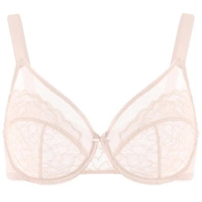 💞50K+ SOLD!👙HSIA Enchante Floral Lace Plus Size Underwire Unlined Unpadded Minimizer Full Coverage Bra Women's Wear Comfortable Breathable Mesh Cup-16