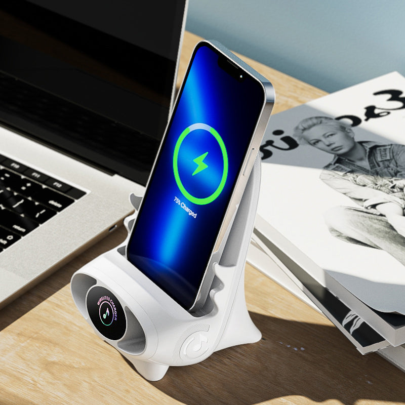 🪑 50% OFF NOW! 📱 Mini Chair Phone Holder with Wireless Charger - 15W Fast Charging, Adjustable Viewing Angles for Desk/Car/Home Use ⚡✨-2