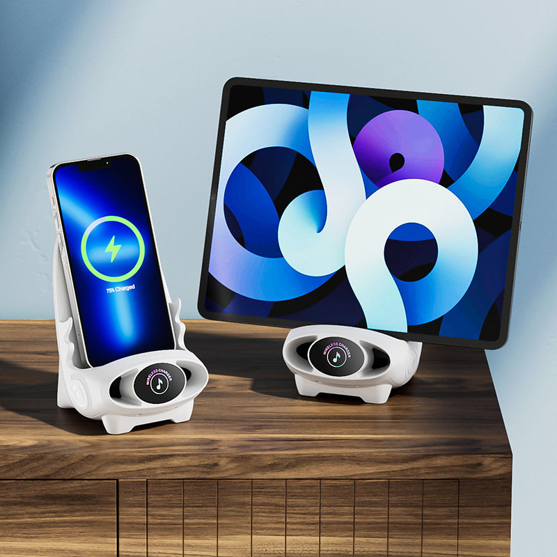 🪑 50% OFF NOW! 📱 Mini Chair Phone Holder with Wireless Charger - 15W Fast Charging, Adjustable Viewing Angles for Desk/Car/Home Use ⚡✨-3