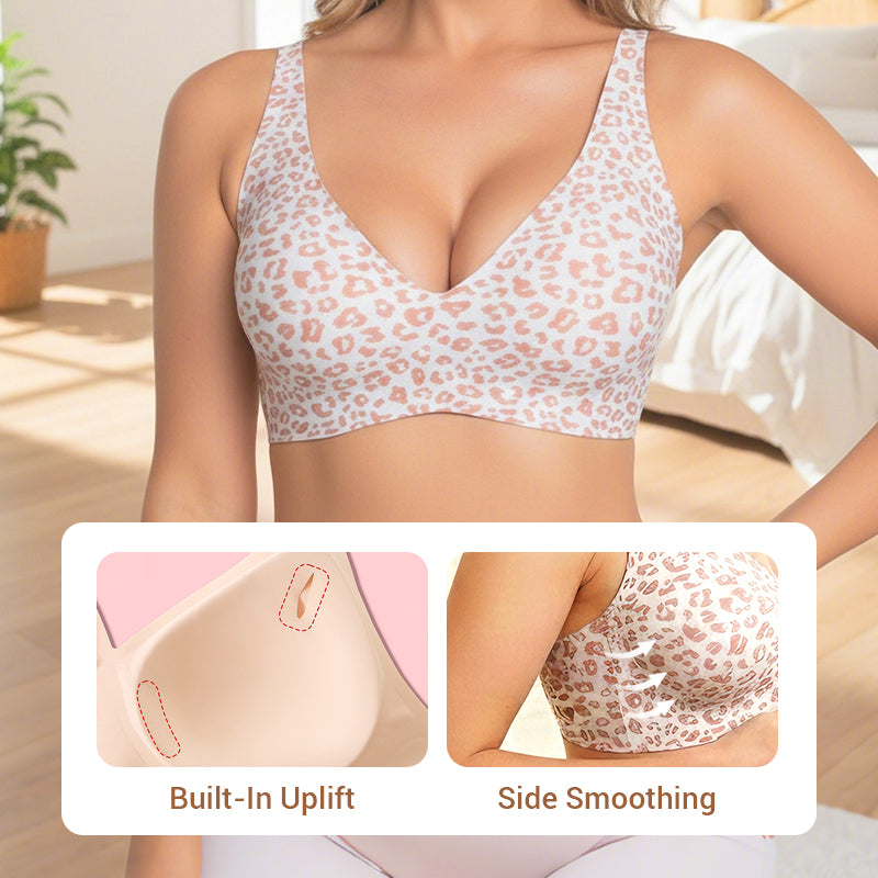 🌷Jelly Wireless Womens Comfortable Wireless Bras Push Up Bralettes Seamless Tshirts Bras Deep V Everyday Bras-1