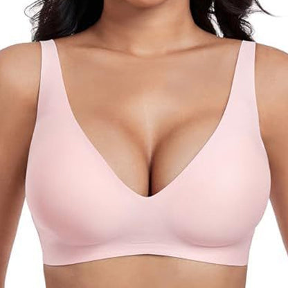 🌷Jelly Wireless Womens Comfortable Wireless Bras Push Up Bralettes Seamless Tshirts Bras Deep V Everyday Bras-12