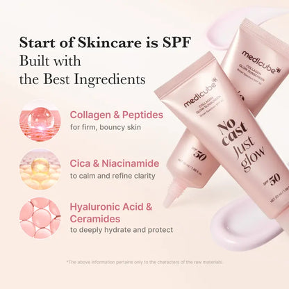 No Cast Just Glow Collagen Sunscreen | SPF 50 Broad Spectrum Face Sunscreen | Lightweight, Non-Sticky, Hydrating Formula | No White Cast or Residue | Peptide, Cica for Soothing & Natural Glow-3