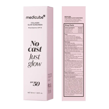 No Cast Just Glow Collagen Sunscreen | SPF 50 Broad Spectrum Face Sunscreen | Lightweight, Non-Sticky, Hydrating Formula | No White Cast or Residue | Peptide, Cica for Soothing & Natural Glow-6