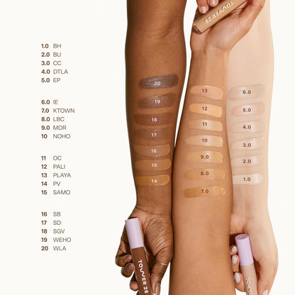Tower 28 Swipe Serum Concealer - Hydrating Medium-Full Coverage Concealer + Under Eye Brightener - Skin Care Infused Makeup with Hyaluronic Acid + Soothing Centella - 2.0 Fair/Neutral Cool (0.22 oz)