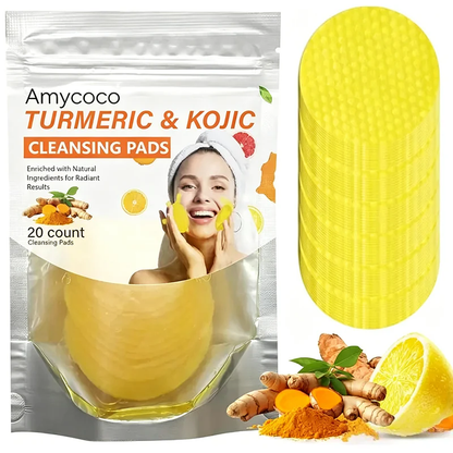 Turmeric & Kojic Acid Cleansing Pads, Gentle Deep Clean Soft Texture Facial Skincare Pads🍯