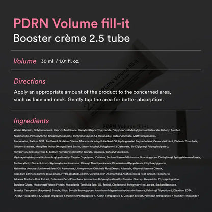 [NEW] Abib PDRN Volume fill-it Booster Cream 2.5 tube | PDRN 15,000ppm, Peptides, Retinal | For Forehead, Eye Area, Smile Lines & Neck Wrinkles | Anti-Aging Firming | 1.01 fl oz