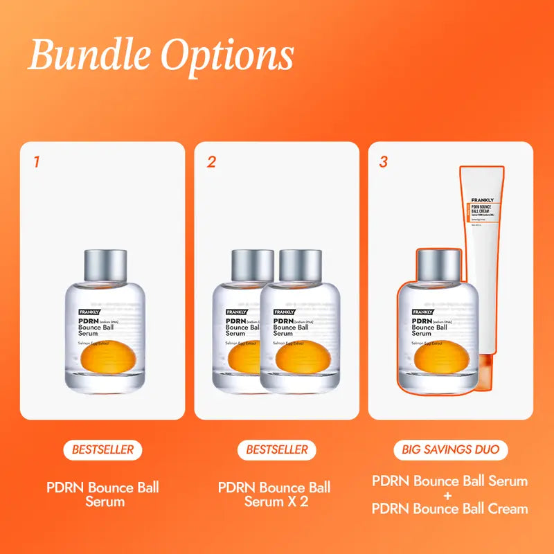 [FRANKLY] PDRN Bounce Ball Serum | 99% Pure Salmon DNA Moisturizer for Skin Repair & Glow Skin | Barrier Repair, Glow Skin, Plumping Effect, Korean Skincare, Lightweight