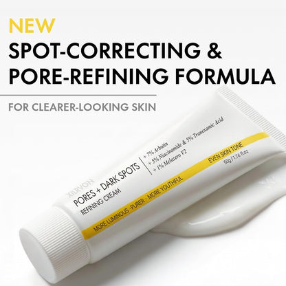 EELHOE Pores + Dark Spots Refining Cream with Arbutin, Niacinamide, Tranexamic Acid & Melazero | Pore-Minimizing, Gentle & Hydrating Daily Moisturizer, Suitable for Sensitive Skin, 50g