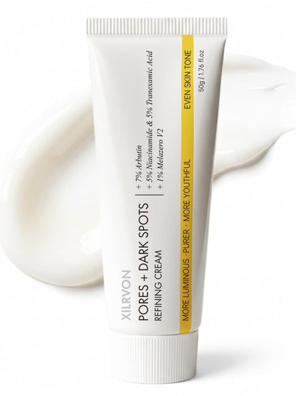 EELHOE Pores + Dark Spots Refining Cream with Arbutin, Niacinamide, Tranexamic Acid & Melazero | Pore-Minimizing, Gentle & Hydrating Daily Moisturizer, Suitable for Sensitive Skin, 50g