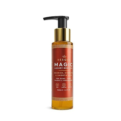 Besque Original Magic Body Oil, 3.4 FL OZ, After Shower Body Oil For Women, Hydrating Skin Care For Full Body That Plumps, Tightens, & Firms Skin With Natural Ingredients, Luxury Spa Gifts - Pack of 1