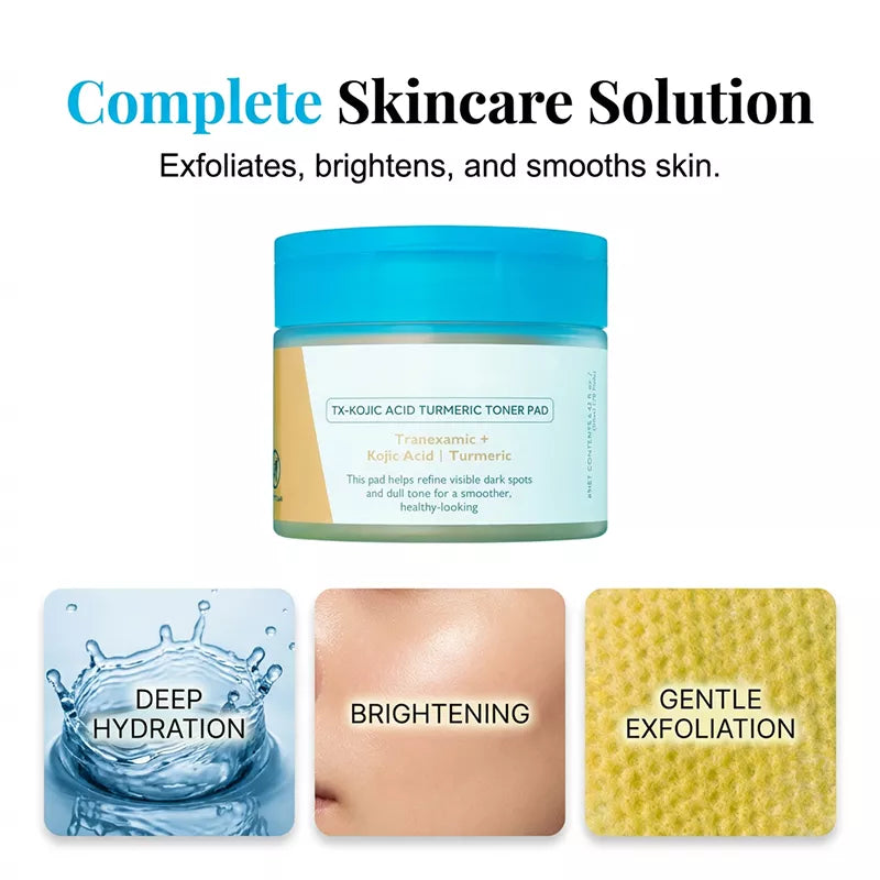 Kojic Acid Turmeric TX Toner Pad 70pads, Dark Spot & Pigmentation Care for Uneven Skin Tone-3