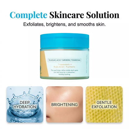 Kojic Acid Turmeric TX Toner Pad 70pads, Dark Spot & Pigmentation Care for Uneven Skin Tone-3