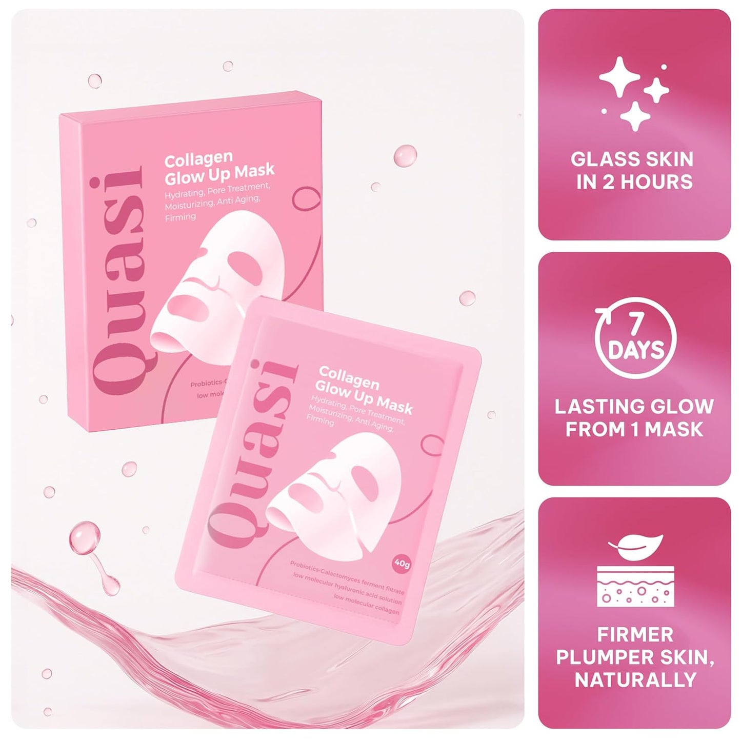 Quasi Bio-Collagen Face 4-Pack - Niacinamide & Collagen Overnight Hydration-3
