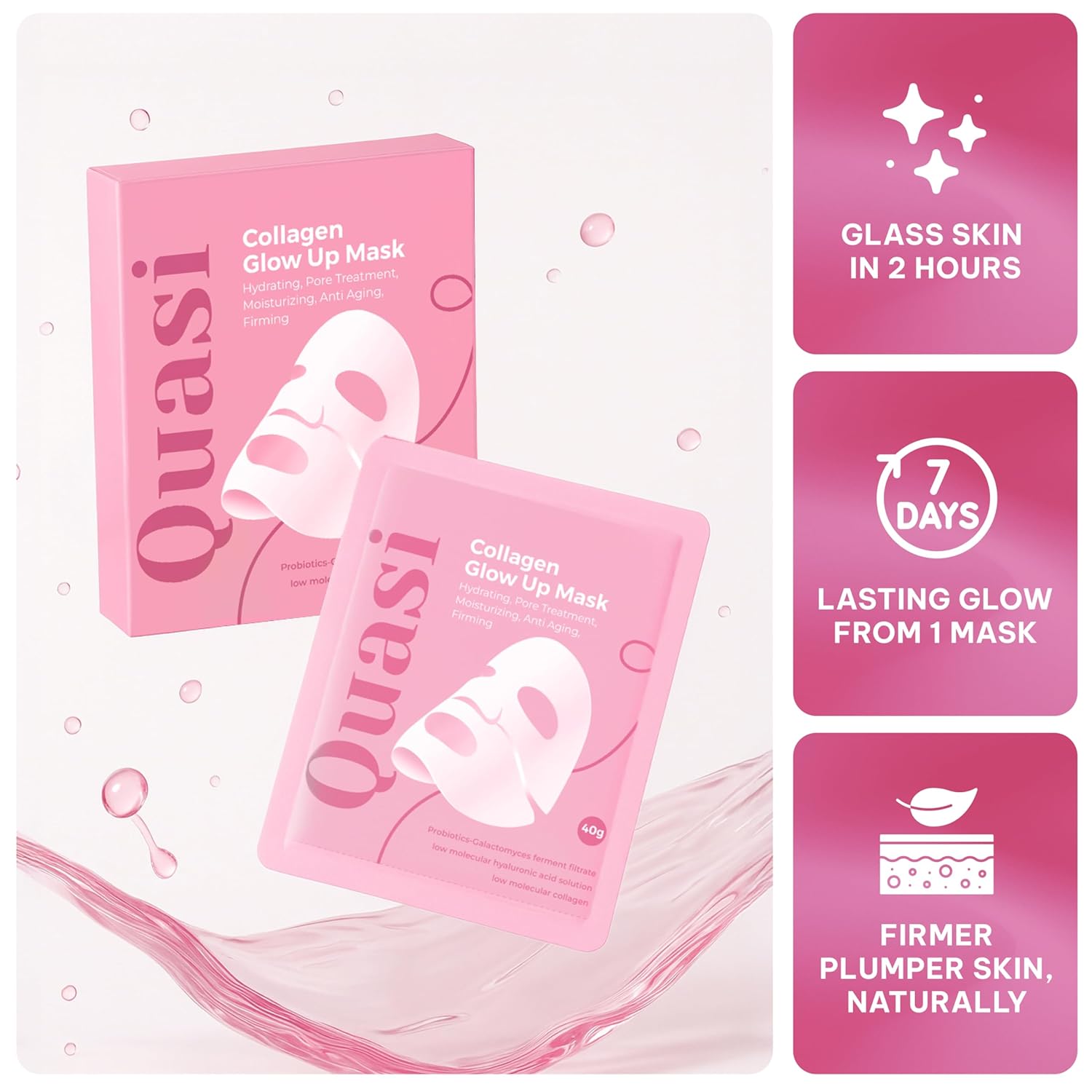 Quasi Bio-Collagen Face 4-Pack - Niacinamide & Collagen Overnight Hydration-3