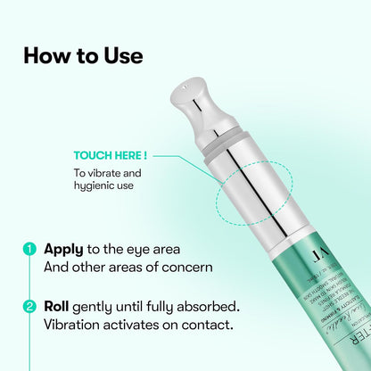 VT COSMETICS PDRN Reedle Shot Eye Cream, Vibrating Eye Applicator for Puffy Eyes, Dark Circles & Under Eye Bags, Firming & Wrinkle Care with PDRN Collagen, Korean Skincare, 0.51 fl oz
