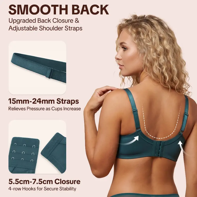 💞50K+ SOLD!👙HSIA Enchante Floral Lace Plus Size Underwire Unlined Unpadded Minimizer Full Coverage Bra Women's Wear Comfortable Breathable Mesh Cup-3