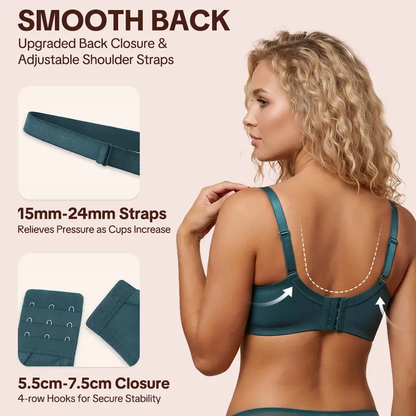 💞50K+ SOLD!👙HSIA Enchante Floral Lace Plus Size Underwire Unlined Unpadded Minimizer Full Coverage Bra Women's Wear Comfortable Breathable Mesh Cup-3