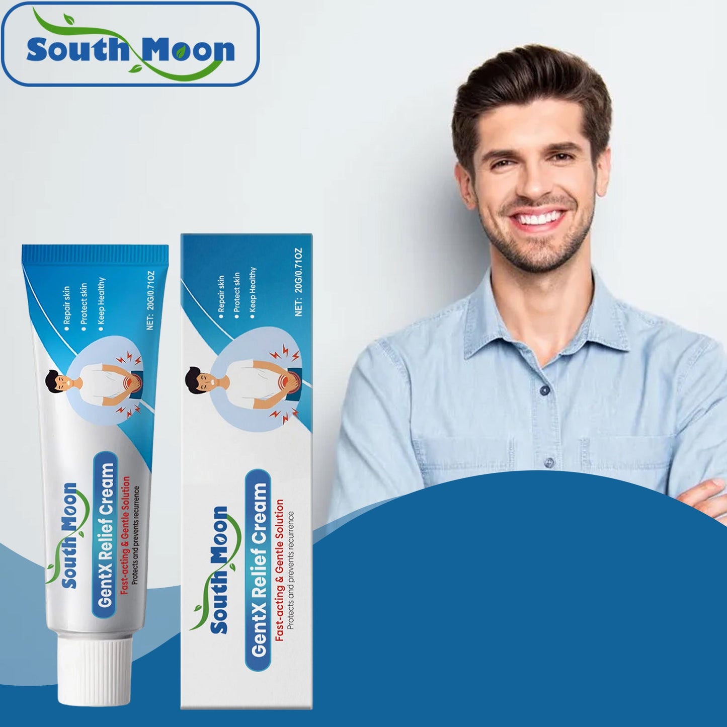 ⏰LIMIT TIME FREE SHIPPING✅🏆SOUTH MOON Gentle Cleansing Skin Blemish Topical Cream