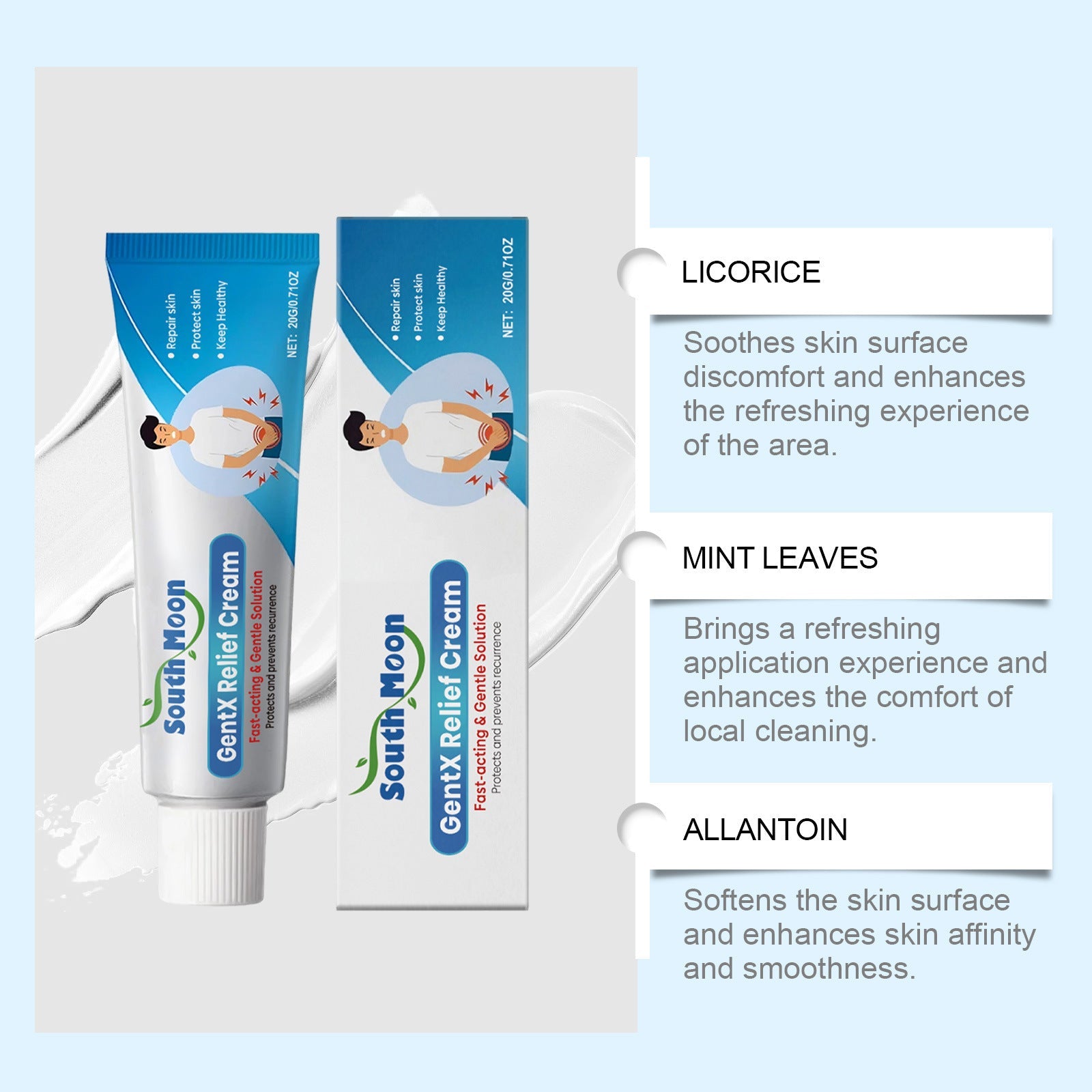 ⏰LIMIT TIME FREE SHIPPING✅🏆SOUTH MOON Gentle Cleansing Skin Blemish Topical Cream-2