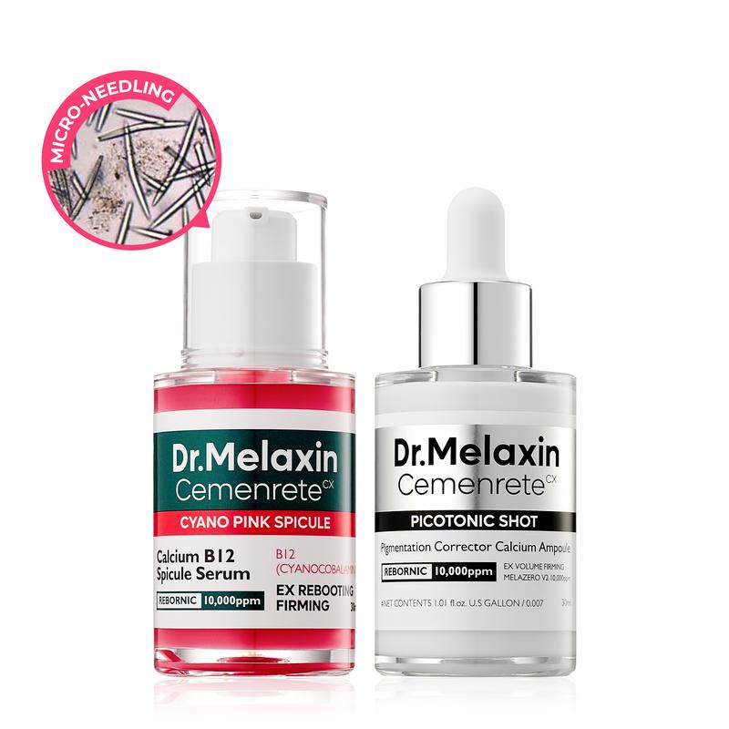 [Dr.Melaxin Official Shop]Lumi Pore & Spot Care Duo | Shrinks Pores & Fades Blemish Marks | Cyano Pink Spicule Serum + Picotonic Shot Ampoule