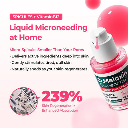 [Dr.Melaxin Official Shop]Lumi Pore & Spot Care Duo | Shrinks Pores & Fades Blemish Marks | Cyano Pink Spicule Serum + Picotonic Shot Ampoule-4