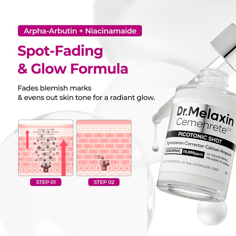 [Dr.Melaxin Official Shop]Lumi Pore & Spot Care Duo | Shrinks Pores & Fades Blemish Marks | Cyano Pink Spicule Serum + Picotonic Shot Ampoule-7