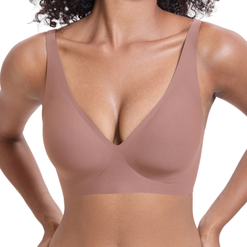 🌷Jelly Wireless Womens Comfortable Wireless Bras Push Up Bralettes Seamless Tshirts Bras Deep V Everyday Bras-19