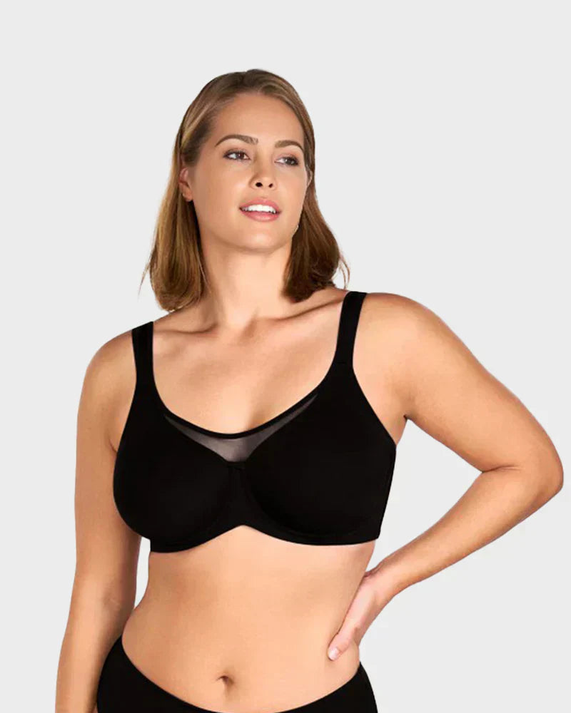 💝Women's Elegant Sheer Full Coverage Plus Size Bra-4