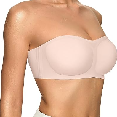 💞Womens Strapless Bras Push Up Bandeau Bra Non Slip Wireless Supportive Padded Bras Seamless Comfortable Tube Jelly Bra-9