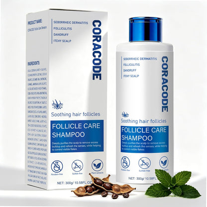 Folliculitis shampoo for itchy, flaky scalps; purifying formula to soothe and balance the scalp; care for oily scalps; for men and women.
