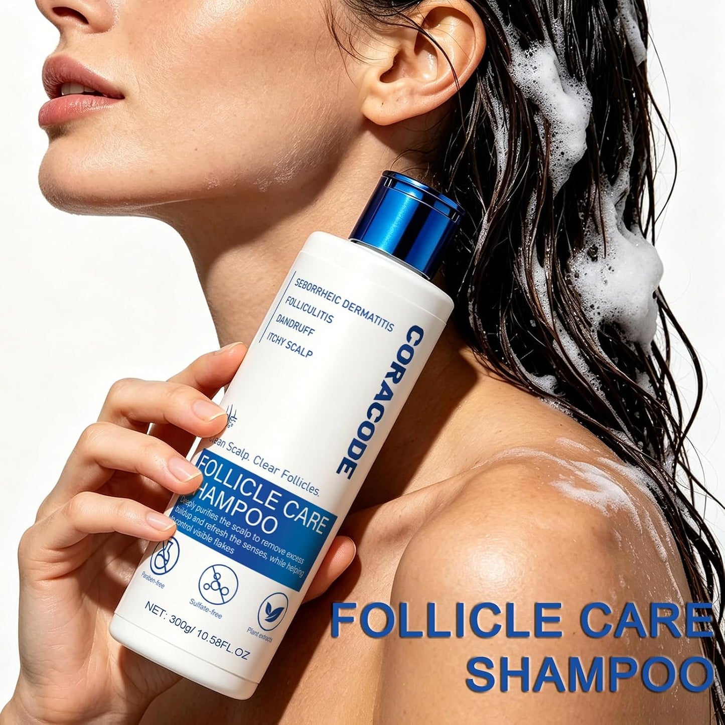 Folliculitis shampoo for itchy, flaky scalps; purifying formula to soothe and balance the scalp; care for oily scalps; for men and women.