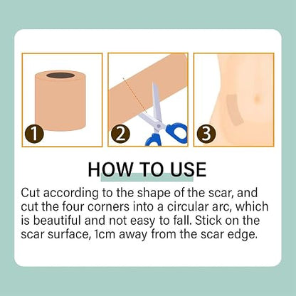 Tattoo cover-up tape, 2" x 16.4' roll; waterproof and sweat-resistant, invisible and breathable; cuttable skin-tone tattoo cover patches and concealers.