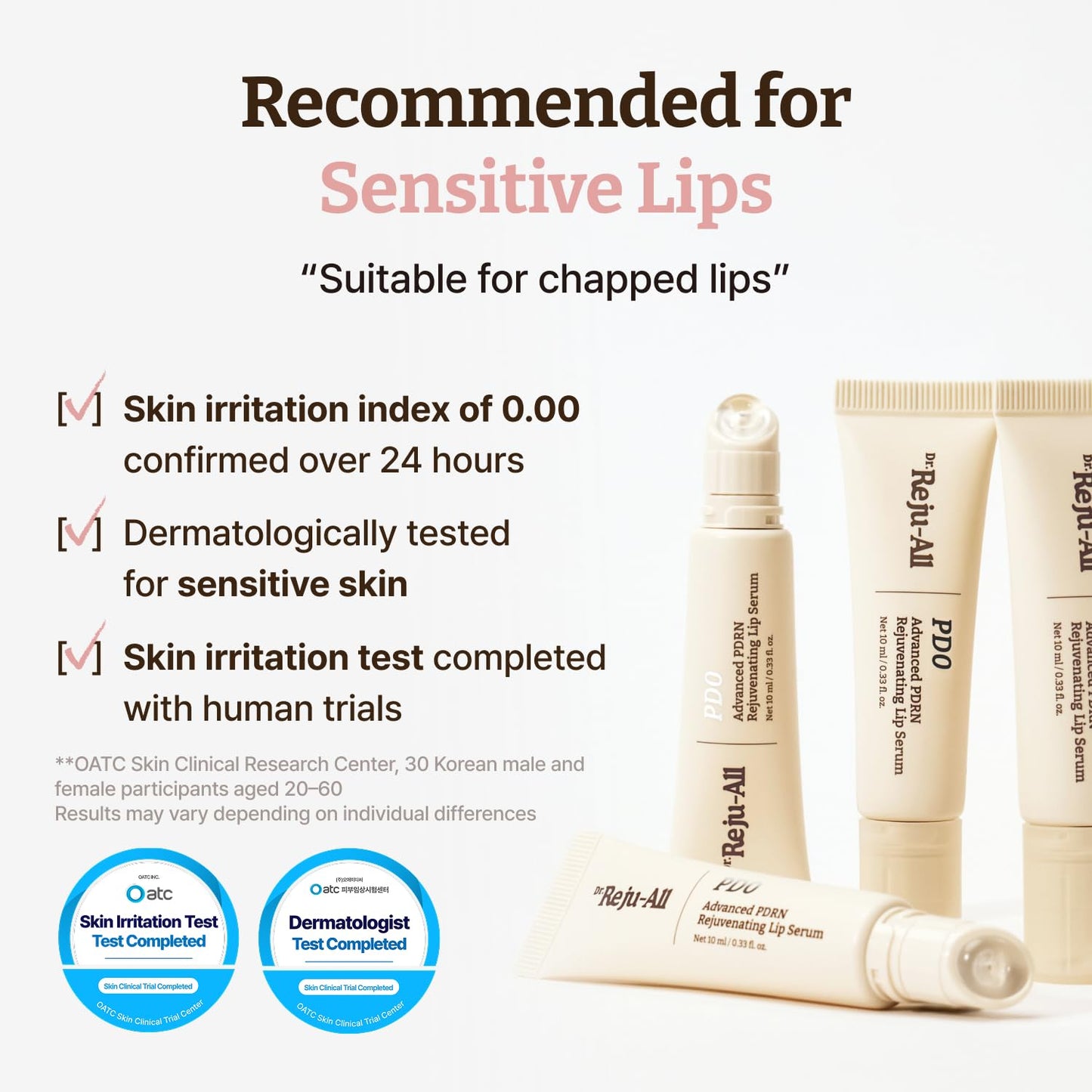 Dr. Reju-All Advanced PDRN - Rejuvenating Lip Serum - Moisturizing Lip Balm with Lipozip PDRN for Glossy, Dewy Lips - Gentle Exfoliating & Smoothing Lip Moisturizer - Hibiscus & Lactic Acid - 0.3 fl oz