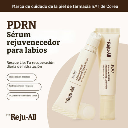 Dr. Reju-All Advanced PDRN - Rejuvenating Lip Serum - Moisturizing Lip Balm with Lipozip PDRN for Glossy, Dewy Lips - Gentle Exfoliating & Smoothing Lip Moisturizer - Hibiscus & Lactic Acid - 0.3 fl oz