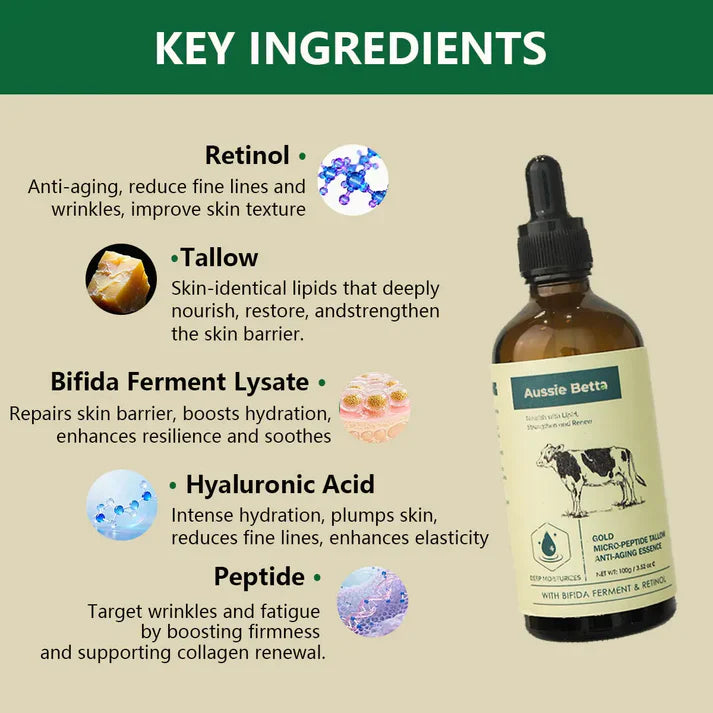 Aussie Betta Golden Micro-Peptide Tallow Serum-Gentle Anti-Aging for Sensitive Skin-6
