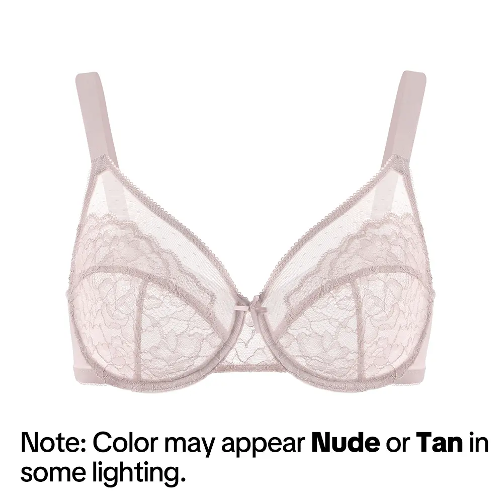 💞50K+ SOLD!👙HSIA Enchante Floral Lace Plus Size Underwire Unlined Unpadded Minimizer Full Coverage Bra Women's Wear Comfortable Breathable Mesh Cup-9