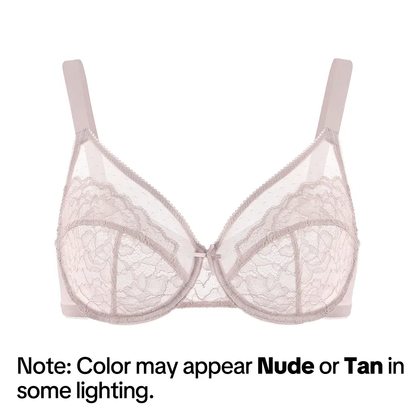 💞50K+ SOLD!👙HSIA Enchante Floral Lace Plus Size Underwire Unlined Unpadded Minimizer Full Coverage Bra Women's Wear Comfortable Breathable Mesh Cup-9