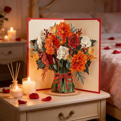 🏆75K+ SOLD! 🌼💌 Forever-Blooming 3D Flower Pop-Up Card– Personalized Love Message & Everlasting Bloom 🎁-3