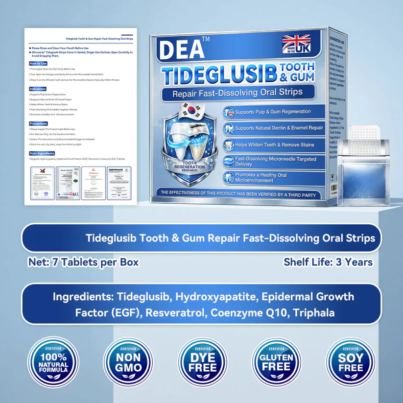 DEA® 🦷 Tideglusib Fast‑Dissolving Tooth & Gum Repair Oral Strips 💥🎉-9