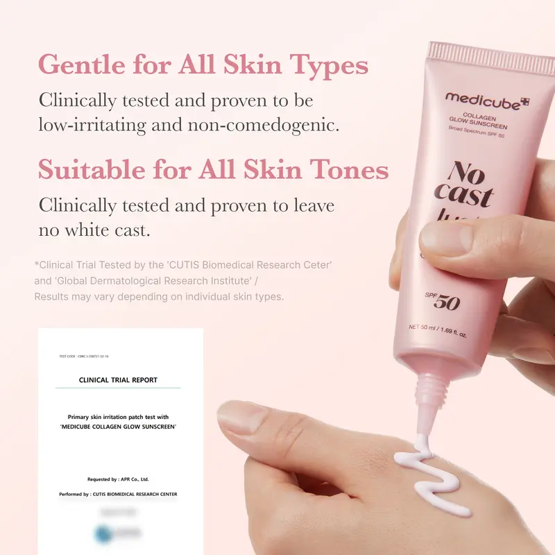 No Cast Just Glow Collagen Sunscreen | SPF 50 Broad Spectrum Face Sunscreen | Lightweight, Non-Sticky, Hydrating Formula | No White Cast or Residue | Peptide, Cica for Soothing & Natural Glow-4