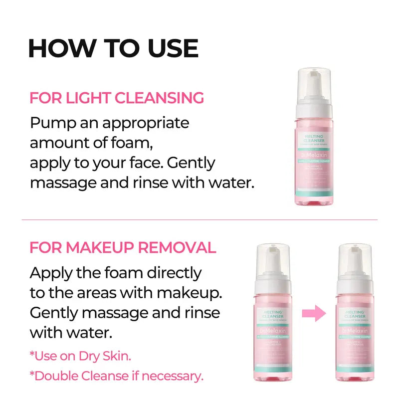 [Dr.Melaxin Official] Melting Cleanse Hypoallergenic Makeup remover with Quick Bubble, Deep Pore Cleansing for all skin type-6