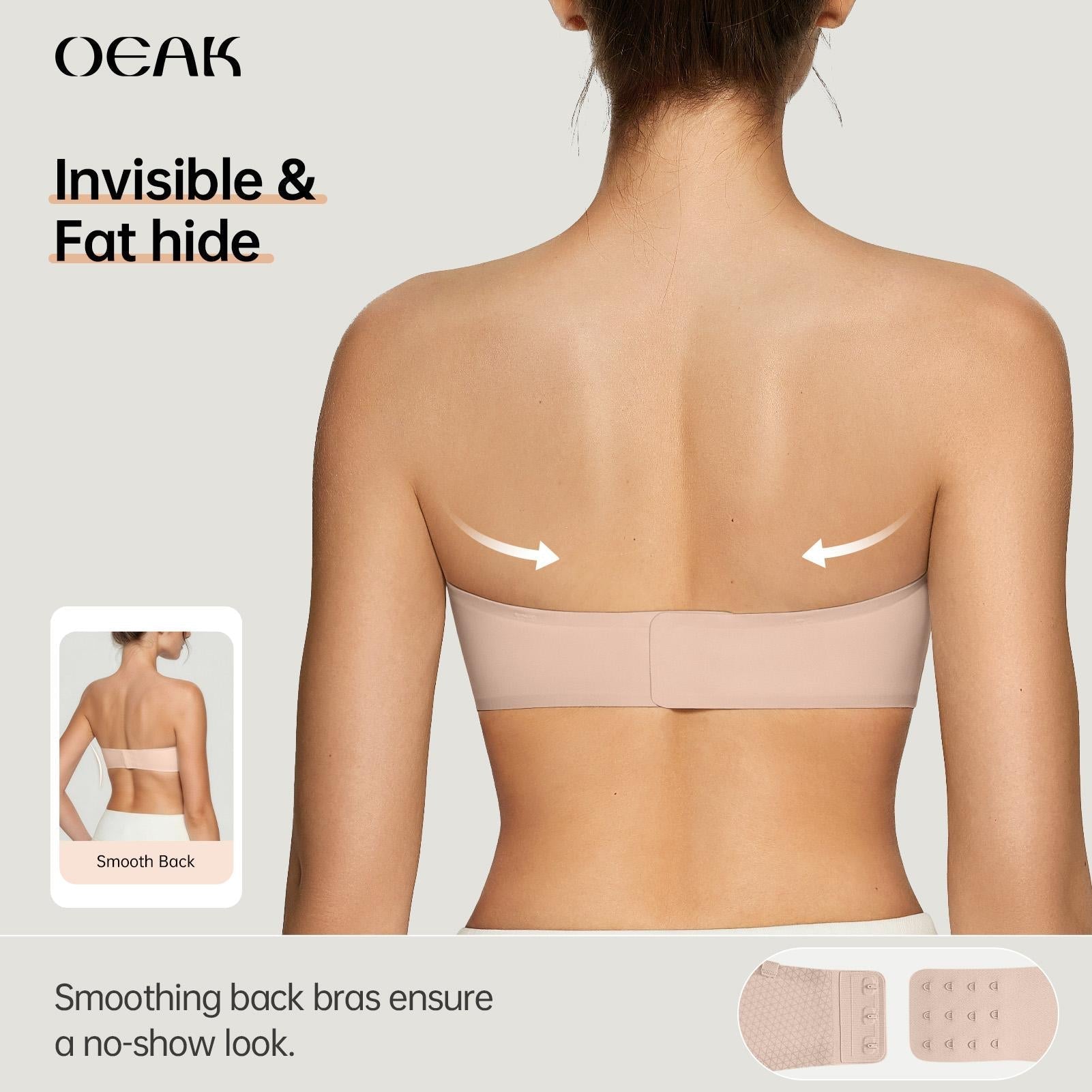 💞Womens Strapless Bras Push Up Bandeau Bra Non Slip Wireless Supportive Padded Bras Seamless Comfortable Tube Jelly Bra-4
