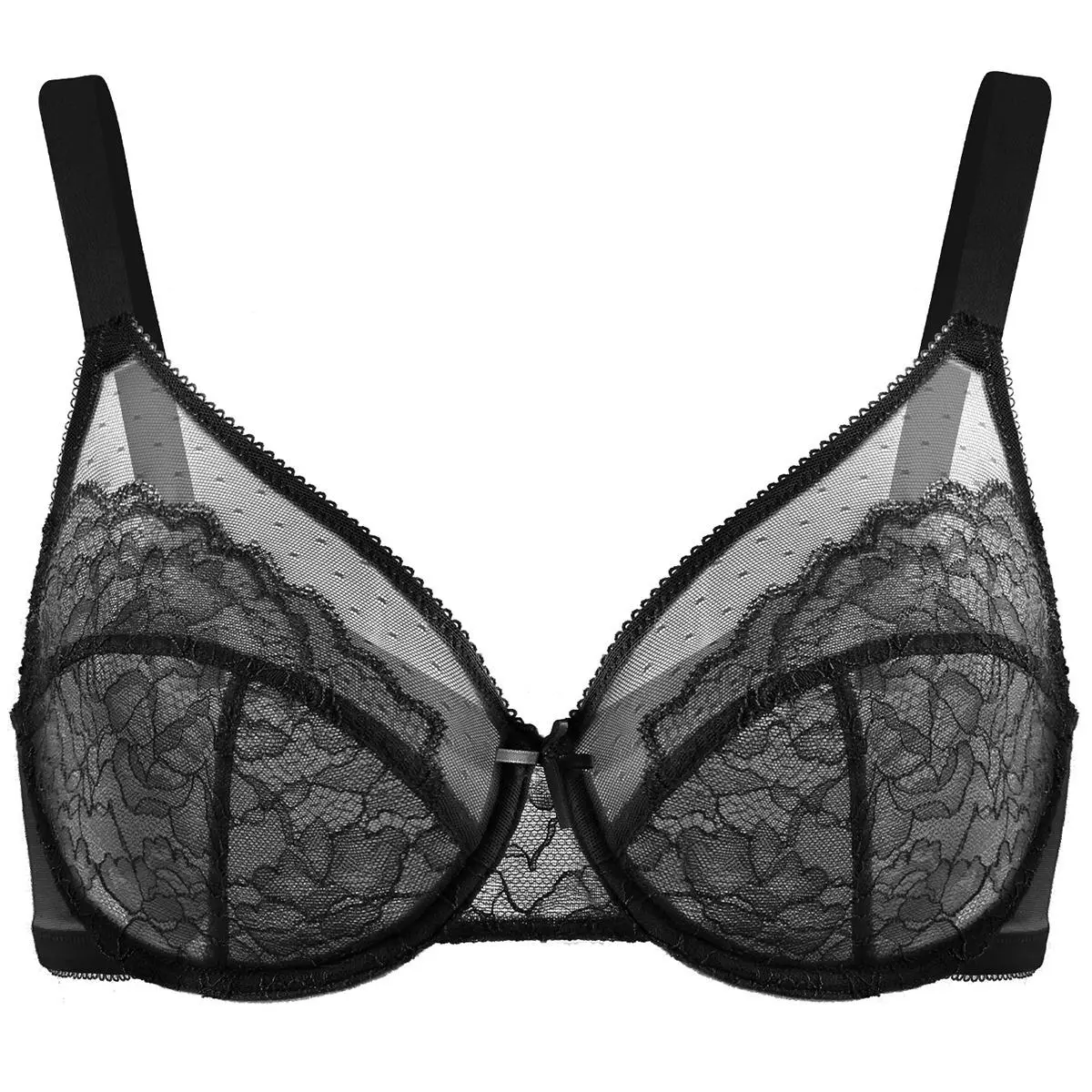 💞50K+ SOLD!👙HSIA Enchante Floral Lace Plus Size Underwire Unlined Unpadded Minimizer Full Coverage Bra Women's Wear Comfortable Breathable Mesh Cup-14