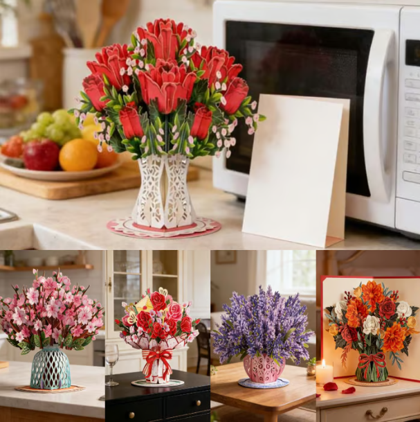 🏆75K+ SOLD! 🌼💌 Forever-Blooming 3D Flower Pop-Up Card– Personalized Love Message & Everlasting Bloom 🎁-10