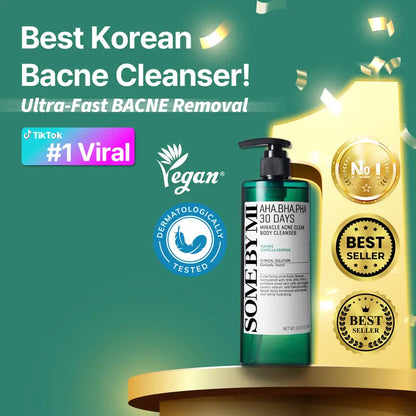 AHA BHA PHA 30 Days Miracle Acne Clear Body Cleanser  - Body Odor Control & Back Acne Treatment - Gentle Exfoliating Body Wash - Korean Skincare-3