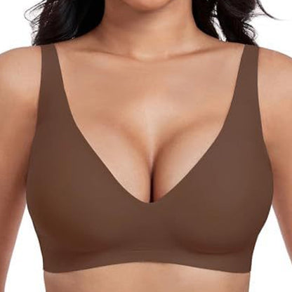 🌷Jelly Wireless Womens Comfortable Wireless Bras Push Up Bralettes Seamless Tshirts Bras Deep V Everyday Bras-14