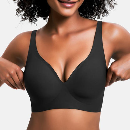 🌷Jelly Wireless Womens Comfortable Wireless Bras Push Up Bralettes Seamless Tshirts Bras Deep V Everyday Bras-16
